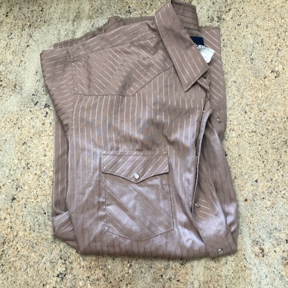Brown pearl snap wrangler men’s XL - Picture 3 of 3